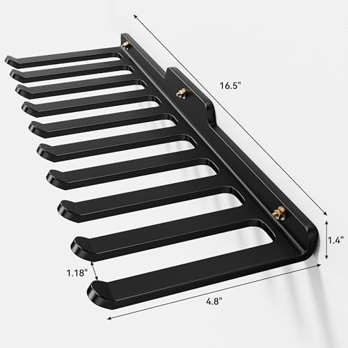 Wall-Mounted Home Gym Equipment Storage Rack for Resistance Bands, Barbell Bars, Cable Attachments, Lifting Belts, Jump Ropes, and Chains - size: Large