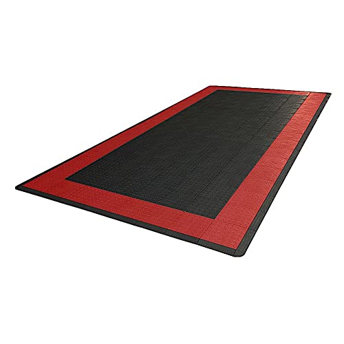 Speedway Garage Floor Mat Kit for 1-Car, Medium, Black/Red - color: Black/Red, size: Garage Kit - 1-Car