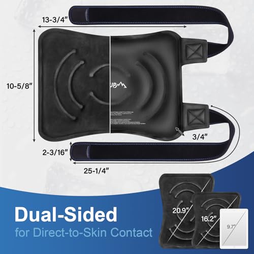 APEXUP Ice Pack for Knee Pain Relief, Large Reusable Wrap After Surgery, Flexible Gel Cold Pack for Injuries, Pain Relief for Back, Shoulder, Elbow, Ankle and Leg (Black, L, 2PK) - size: Large-2PK, style: Black