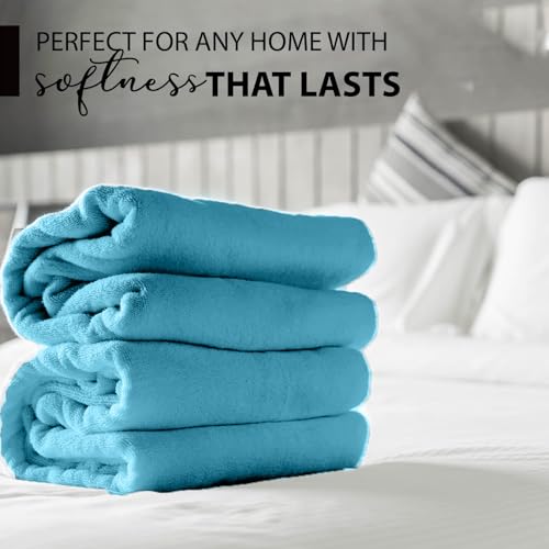 KAHAF COLLECTION 100% Cotton Bath Towels, 24x48 Pack of 6 Towels, Quick Dry, Highly Absorbent, Soft Feel Towel, Gym, Spa, Bathroom, Shower, Pool, Luxury Soft Towels (Aqua, 24x48-6 Pack) - color: Aqua, size: 24x48 - 6 Pack