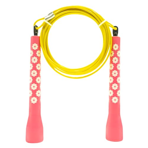 Double Under Wonder Jump Rope, Tangle-Free Speed Rope, Adjustable Speed Rope for Men, Women, Indoor Fitness Training Speed Skipping Rope, Jumping Rope, Perfect for Boxing Workout, Cardio, Endurance Training, Jump Rope for Double Unders - color: Daisy Hops