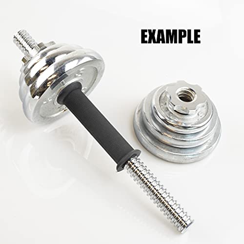 12.6/14.2/15.7inch(30/35/40cm)Pink Threaded Dumbbell Durable Rubber Handles/Adjustable Dumbbell Bar Handles - Fit 1 inch Standard Weight Plate - Weightlifting Accessories - Sold in Pair - size: 40cm/15.7inch