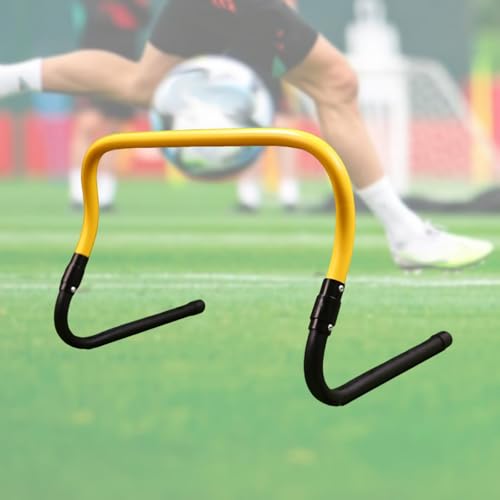 Menolana Agility Hurdle Adjustable Obstacle Improves Strength Speed Hurdle Jumping Bar for Games Football Coaching Multi Sports - color: Yellow Black
