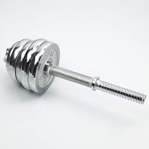 Threaded Dumbbell 12.6/14.2/15.7/18.1/19.7inch(30/35/40/46/50cm) Handles/Adjustable Dumbbell Bar Handles - Fit 1 inch Standard Weight Plate - Weightlifting Accessories - Sold in Pair - size: 19.7 inch