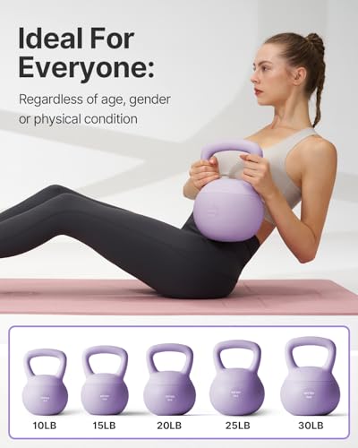 YOTTOY Soft Kettlebell,Kettlebell Anti-Slip Grip Weight for Home Workouts, Kettlebells Set Strength and Safety Guaranteed - color: Purple, size: 10 Pounds