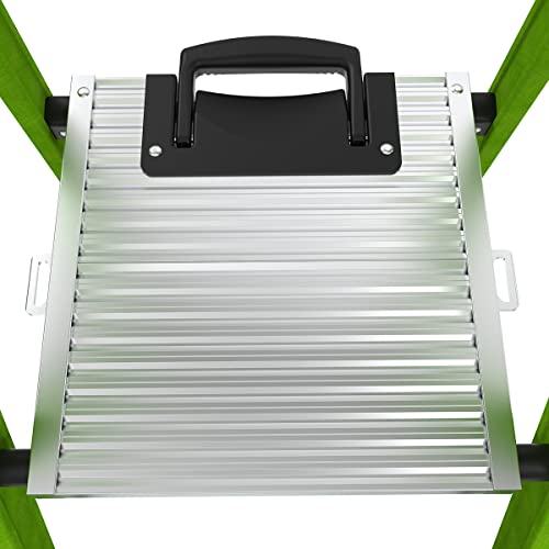Little Giant Ladders, MightyLite 2.0, 8' Stepladder with Ground Cue, Fiberglass, Type IAA, 375 lbs Weight Rating, (15408-001), Green - size: 8 Ft.