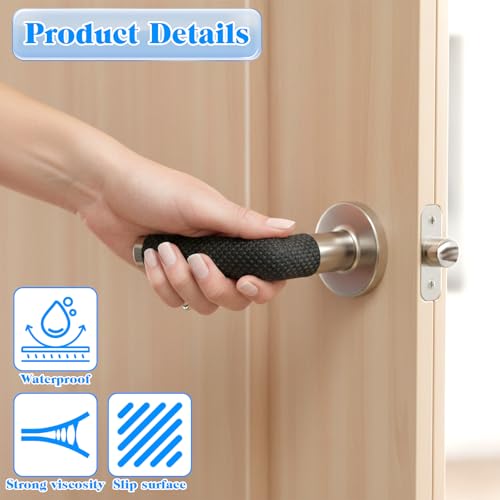 1 Rolls Rubber Grip Tape, 0.8In x 16Ft Ultra Strong Waterproof Anti Slip Tape, Non Slip Step Strips Tapes, Making Handles or Contact Surfaces Safer with Enhanced Grip and Comfort (Black)