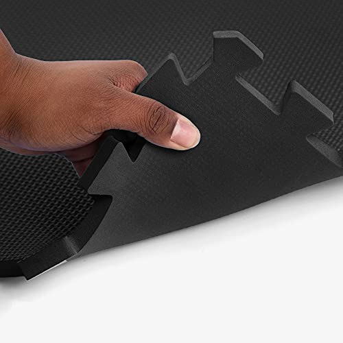 Flooring Inc's Puzzle Exercise Mats, EVA Foam Interlocking Floor Mats for Protective, Cushioned Workout Flooring for Home and Gym Equipment, Multiple Sizes & Colors - color: Black, size: 1/2" Thick