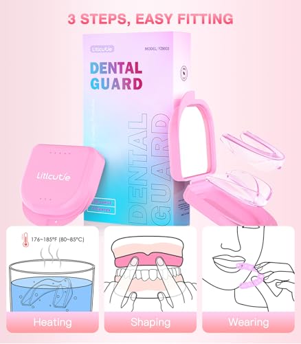 Anti Grinding Guard, Transparent Pink, Large (4 Pack), Mouth Guards - size: Large (4 Pack)