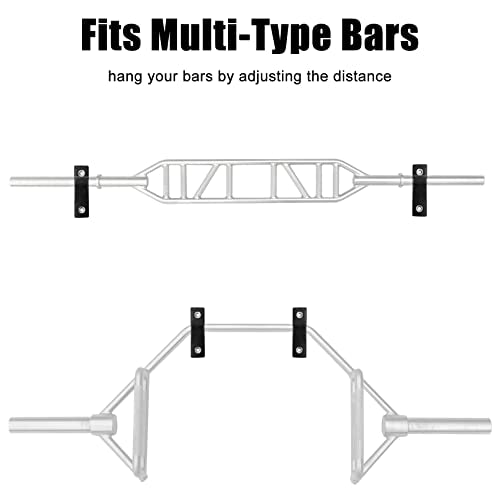 Luwint Wall Mounted Horizontal Barbell Holder, 1 Bar/2 Bars Storage Rack - style: B.1 Bar Holder 2 Pairs
