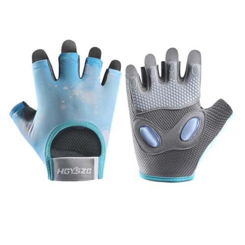SUJAYU Workout Gloves for Women & Men, Gym Weight Lifting Gloves - color: Blue, size: Large