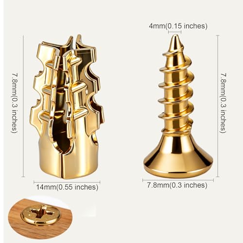 30PCS Hinge Repair Screw, 6×14mm Expansion Anchor Kit Door Hinge Thread Repair for Stripped Holes, Secure Cabinet Door Fastening with Expansion Anchors for Wood, Heavy-Duty Repair Screws