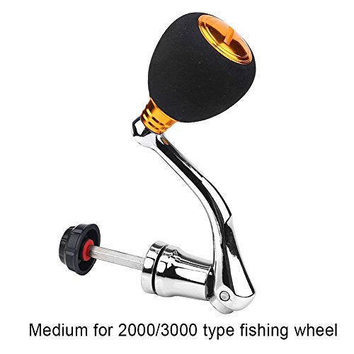 Tbest Fishing Spinning Reel Handle Metal Rocker Arm Reel Replacement Power Handle Grip - color: Gold, size: Large