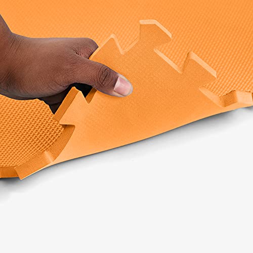 Flooring Inc's Puzzle Exercise Mats, EVA Foam Interlocking Floor Mats for Protective, Cushioned Workout Flooring for Home and Gym Equipment, Multiple Sizes & Colors - color: Orange, size: 1/2" Thick