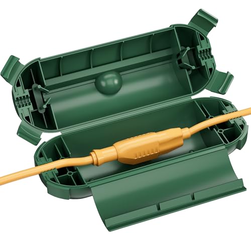 BN-LINK Outdoor Extension Cord Safety Cover, Cord Connector Protector Waterproof with 4 Latches, Plug Cover for Holiday String Lights & Tools, Green, 1 Pack - color: Green, size: 1 Pack