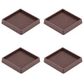 3X3 Square Rubber Caster Cups, Non Slip Furniture Pads - 4 Pack | Anti-Slip Furniture Gripper, Anti Skid Furnitures Feet, Anti Slide Floor Protector for Bed Couch Stoppers, Brown - size: 3" x 3"-Brown