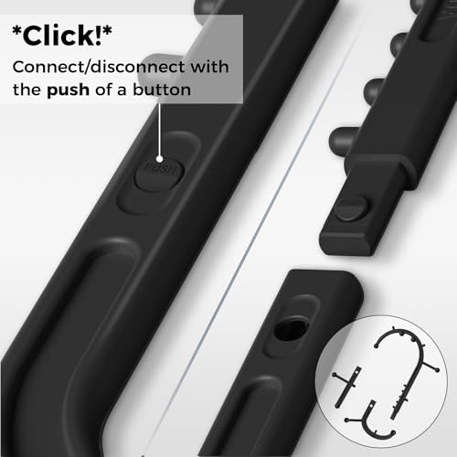Detachable Trigger Point Massage Tool for Body Muscle Pain Relief | Button-Release Design, S/C, Massage Hook for Back, Neck & Shoulder, Pressure Point Therapy Tool for Deep Tissue Relief - color: Black, size: Large