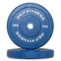 REP Color Bumper Plates LB Olympic Barbell Weights – Rubber Training Discs for Home Gym Strength Lifting, Low Bounce Durable, Weight Pairs & Sets 10 15 25 35 45 Pound Options - color: E. 45lb Blue Pair
