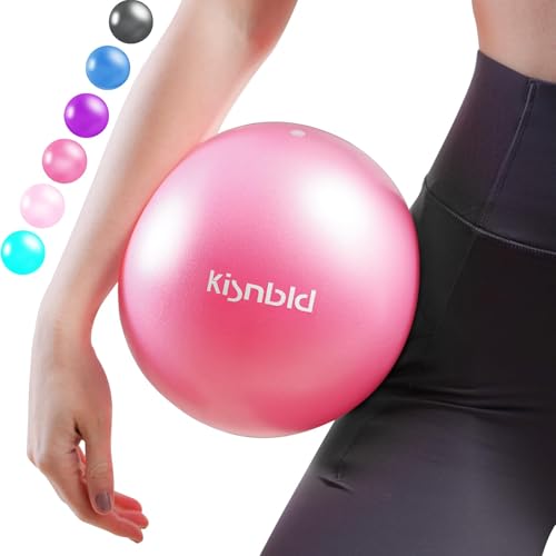 kisnbld Small Exercise Ball, 9 Inch Mini Pilates Ball, Anti Burst and Slip Resistant Mini Yoga Ball for Stability, Fitness, Physical Therapy, Stretching & Core Strength Workout at Home Gym & Office - color: 1Hot Pink
