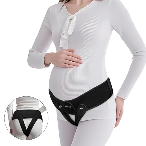 V3 Smart Maternity Belt 4 in 1 - Adjustable Pregnancy, Pelvic, Hip & Vulva Support Belt, Comfortable Belly Band for Prenatal & Postpartum Relief, Soft & Breathable Fabric - Black - size: Large/X-Large