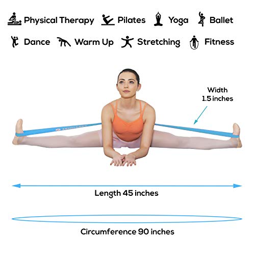 Ballet Stretch Bands for Flexibility, Strength and Dance Training | Ideal for Ballet, Gymnastics, Cheerleading and Pilates, Perfect for Practice, Training and Competitions - color: Blue