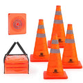 RoadHero 18 Inch 4 Pack Collapsible Traffic Safety Cones, Multi Purpose Pop-up Cones with Reflective Collar for Road Safety, Orange Cones for Driving Training, Parking Lots - size: 18 Inch
