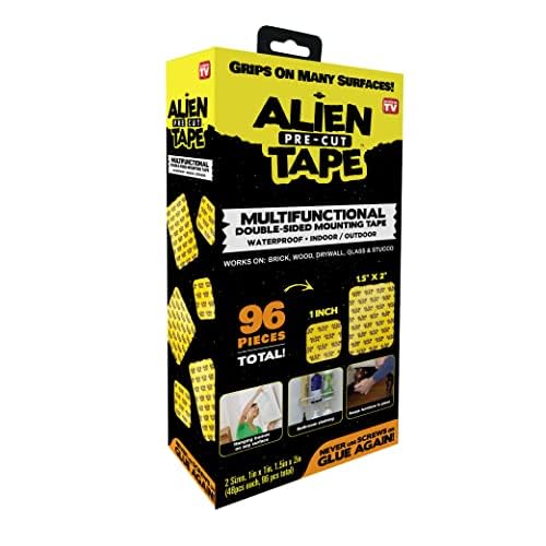Alien Grip Rug Gripper Carpet Tape – 96 pcs, 1.5x2 and 1x1 in. Anti-Slip Hardwood, Tile Floor, No Damage - Double Sided Reusable, Non Slip Corner Rug Pads - As Seen on TV - size: 96 Pieces | 1.5 x 2 in