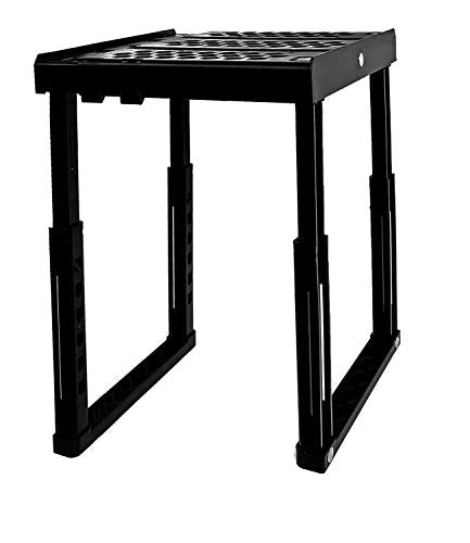 Locker Organizer Shelf， Adjustable Width and Height, Ideal Locker for School, Office, and Gym Lockers (Black) - color: Black