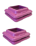 Ader 44'' Original Health Club Step, Aerobic Step, Gym Class Step, Platform with Risers - color: 4pcs Risers Only