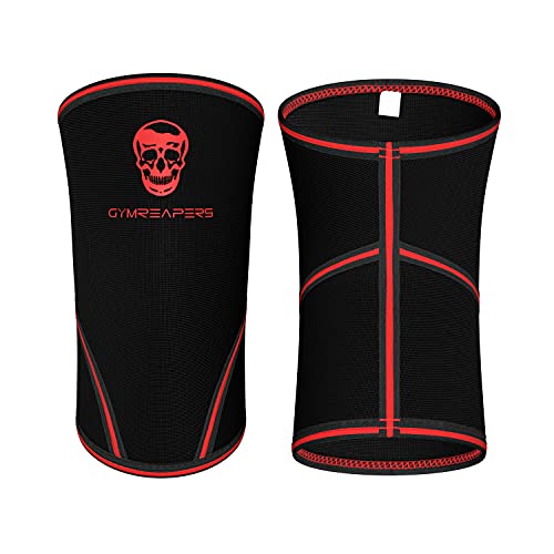Gymreapers Elbow Sleeves for Weightlifting Powerlifting and Bench Press Support and Compression for Tendonitis Pain Relief 5mm Neoprene Training Gear for Men and Women - color: Black/Red, size: XX-Large