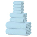 Tens Towels Pack of 8 Towels Set, 2 Extra Large Bath, 2 Hand, 4 Washcloths, 100% Cotton, Lighter Weight, Quicker to Dry, Super Absorbent, Perfect for Bathroom, Sky Blue - color: Sky Blue