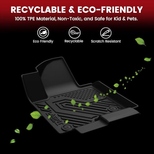 LASFIT Floor Mats for Subaru Outback & Legacy 2020-2025, All Weather TPE Custom Fit Easy Clean Durable No-Curling Floor Liners for Subaru Outback 1st & 2nd Row Car Mats, Black