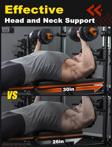 LINODI Adjustable Weight Bench for Home Gym & Full Body Workout | Foldable Incline Decline Flat Workout Bench for Full Body Strength Training, Dumbbell Press & Ab Exercises