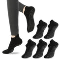 loudashuaiqi Grip Pilates Socks Non Slip Athletic Yoga Socks with Grips for Women Grippy socks for Hospital Workout Barre - style: Black*5