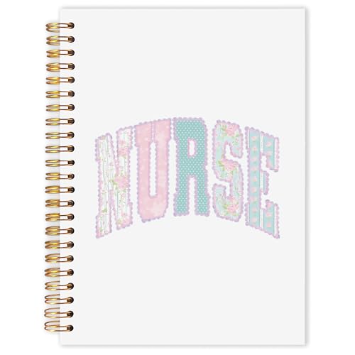 OJMFHEGEE Nurse Appreciation Gifts Spiral Notebook 5.5x8.3 in, Nurses Week Gifts, Cottagecore Floral Coquette Nurse Nursing Hardcover Notebook Journal Gifts for Women Work Study - color: Nurse Appreciation