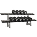 REP Fitness Urethane Coated Round Dumbbells, 5 to 100 lbs, Singles or Pairs, With or Without Rack, Steel Core, Rubber Encased, Chrome Handles, Professional Weights for Home Gym Strength Training - style: 55-75 lb set