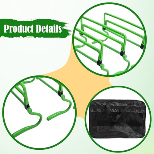 5X Agility Hurdles Obstacles Improves Strength Adjustable Speed Hurdles for Soccer Athletes Basketball Running Indoor Outdoor - color: Green