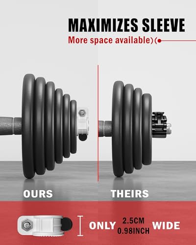 Mini Barbell Clips 1 inch I Multi-Size Adjustable Barbell Collar I 1 inch Barbell ClampsIQuick Release Weight Clips Pair of Locking for Dumbbell Bar - color: BLACK+WHITE