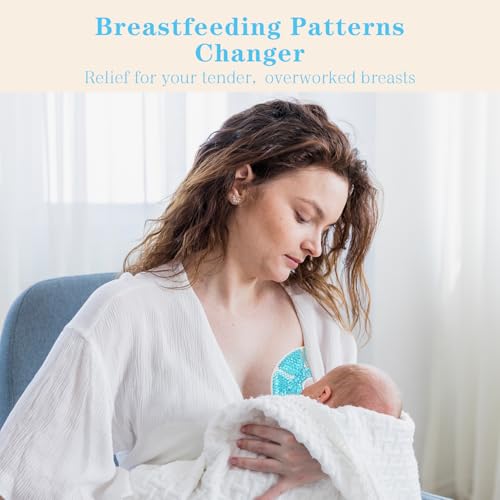 Hot/Cold Breast Gel Ice Packs Breast Cooling/Heat Pads Relief for Breastfeeding, Nursing Pain, Mastitis, Engorgement, Swelling, Plugged Ducts | Boost Milk Let-Down & Production,2 Pack (Blue) - color: Blue