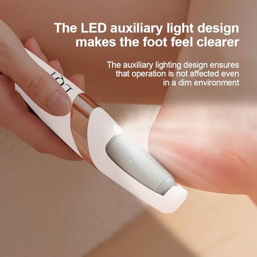 LQT® Electric Foot File – Rechargeable Callus Remover for Hard, Cracked Skin – At-Home Pedicure Kit for Smooth Feet (Men & Women) (White) - style: White