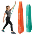 THERABAND High Resistance Band Set of 2, Light and Medium Elastic Super Bands for Full Body Workouts, Physical Therapy, Strength Training, Durable 41” Loop Exercise Bands, 15-25 lbs Resistance - size: 2 Pack Easy (15-25 lbs)