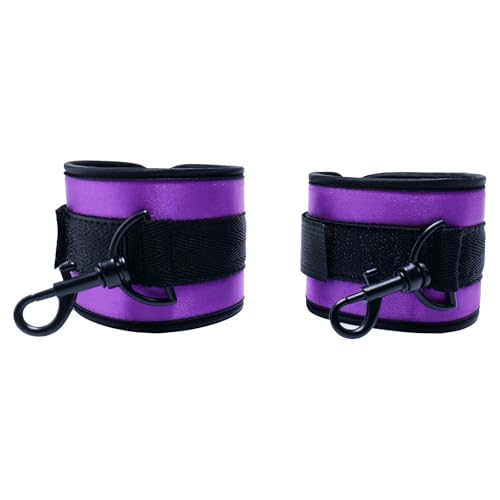 Spreader Bar Stainless Steel Vintage Black Bar with 2pcs Adjustable Straps,Sports Aid Training Fitness Gear Pilates Aid Kit, Home Restore Pilates Indoor Yoga Set - style: Fixed Black+PU Purple Kit