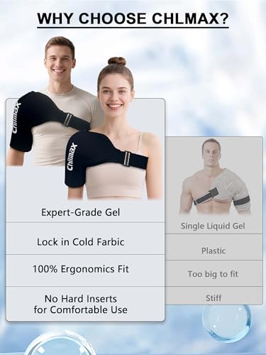Shoulder Ice Pack Wrap for Rotator Cuff & Arm Cold Therapy Wrap,Reusable Hot and Cooling Therapy Compression Wrap and Shoulder Periarthritis Pain Relief,Post-Surgical Rehabilitation - color: X-large Black