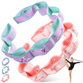 Stretch Strap for Kids Elastic Gymnastic Stretching Ballet Dance Band with 8 Loops Adjustable Exercise Training Resistance Strap for Children Stuff Pilates Latin Yoga Equipment - color: Purple and Pink
