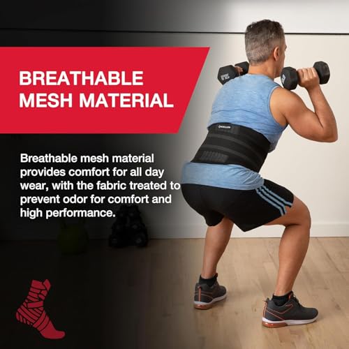 MUELLER Sports Medicine Adjustable Back Brace, Ideal for Upper and Lower Back Pain, Relief & Support for Men and Women, Strains, Sciatica, Scoliosis, Black - style: OSFM