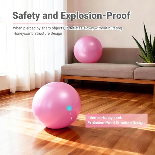 Small Exercise Ball 9 Inch Mini Pilates Yoga Ball for Yoga, Fitness, Balance, Core Workout, Physical Therapy, Pilates Ball with Inflation Straw