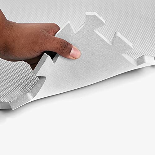 Flooring Inc's Puzzle Exercise Mats, EVA Foam Interlocking Floor Mats for Protective, Cushioned Workout Flooring for Home and Gym Equipment, Multiple Sizes & Colors - color: White, size: 1/2" Thick