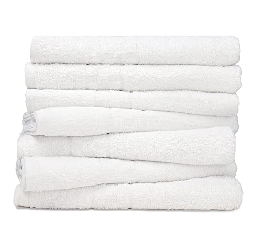 ZUPERIA 7-Pack White Bath Towels - 30" x 54" - Ultra Soft 100% Cotton Large Bath Towels- Highly Absorbent for Bathroom, Pool, Gym, Spa, and Hotel Use - color: White
