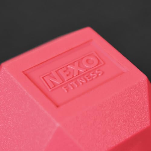 NEXO Pink Rubber Hex Dumbbells Commercial Grade Rubber Hex Dumb Bell Weight - style: 45 Pounds, Single