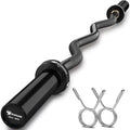 Olympic EZ Curl Barbell Bar, 400LBS Weight Capacity Olympic Curl Bar, 4ft Barbell Weight Bar with Knurled Grip for 2 Inch Weight Plates, Hip Thrusts,Squat,Biceps-Home Gym Weight Bar - color: Black